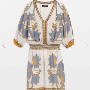 WHBM ¾ Sleeve Smocked Waist Dress